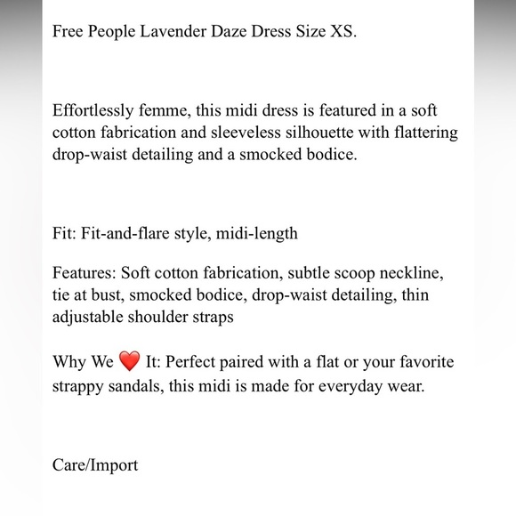 NWT Free People Lavender Daze Smocked Sundress in Strawberry Lemon - Picture 15 of 15